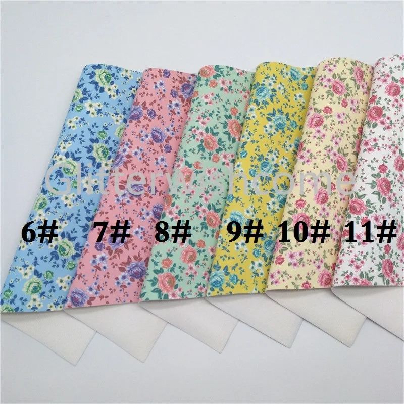 Glitterwishcome 30X134 см мини рулон с принтом розы искусственная кожа ткань, синтетическая кожа ткань листы, из искусственной кожи для бантов GM401