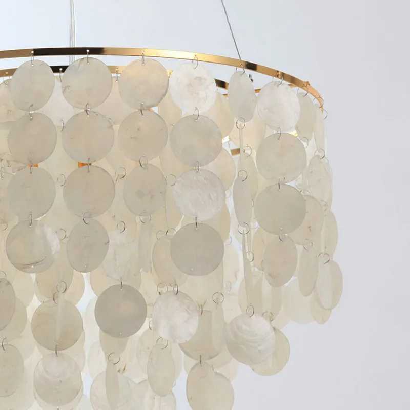 Billig Moderne Anhänger Licht Führte Natur Weiß Sea Shell Birne Gang Lampe Schlafzimmer Lampe Indoor Hause Beleuchtung Leuchte