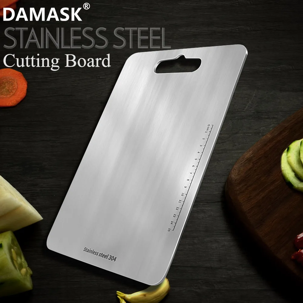 Разделочная доска из нержавеющей стали 304 Damask антибактериальный