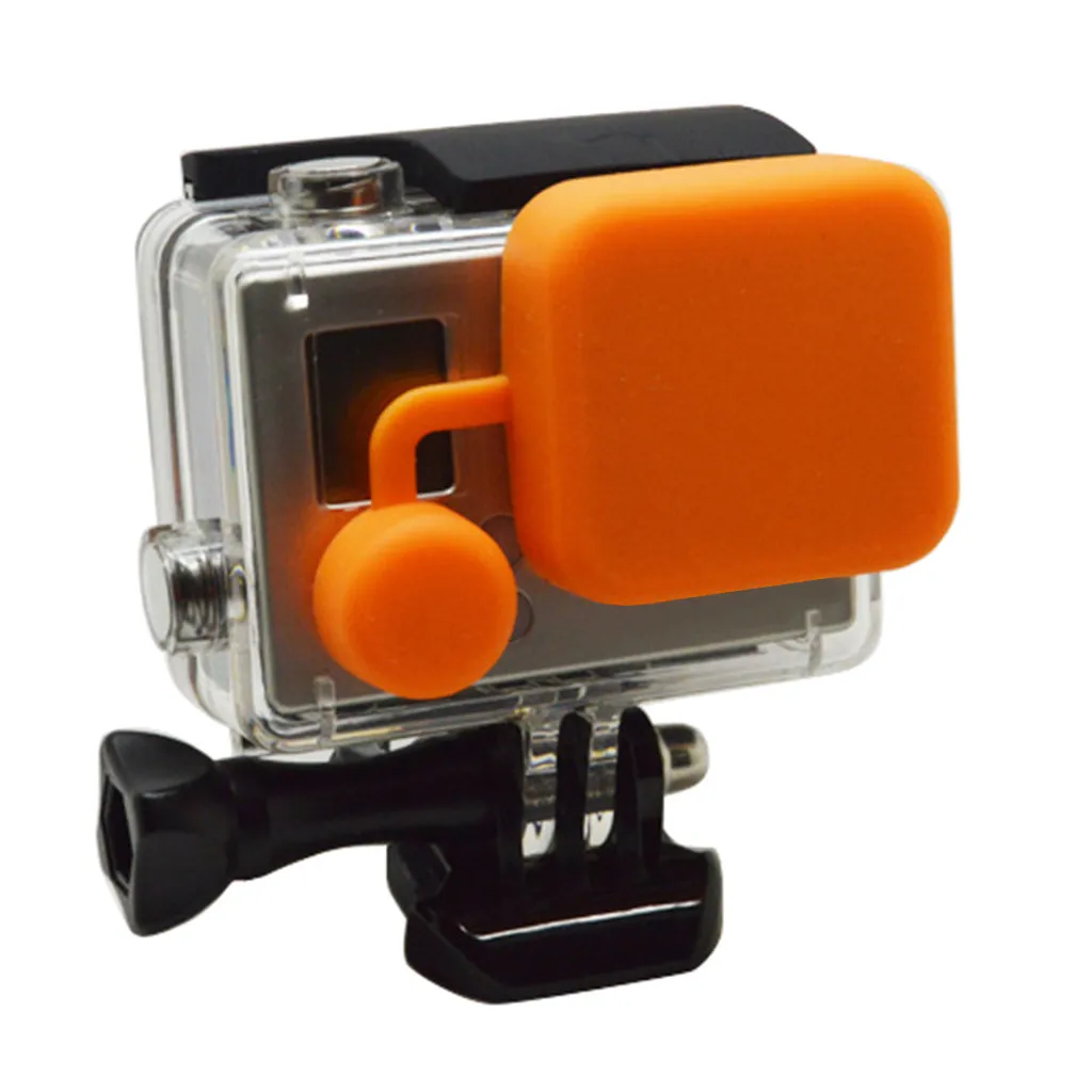 Защитная крышка для объектива для GoPro Hero 3+ 4 Session, аксессуары для экшн-камеры 1028#2 - Цвет: Оранжевый
