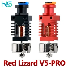 Haldis 3D Red Lizard V5 Pro V6 Hotend, rotura de calor bimetálica ensamblada, Hotend de cobre plateado para CR-10 CR10S Ender-3 V2 Ender-3
