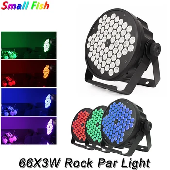 

2Pcs/Lot DJ Disco Party Club Color Strobe Projector DMX512 LED Professional Stage Effect Wash Lights 66X3W RGB 3IN1 Par Lights