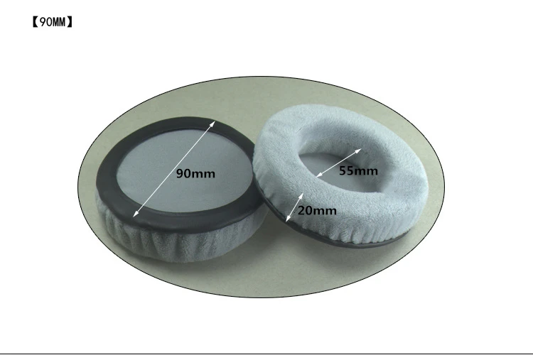 General Grey Velvet Foam Ear Pads Cushions 60 65 70 75 80 85 90 95 100 105 110 115 120MM for SONY for Sennheiser Headphones (13)