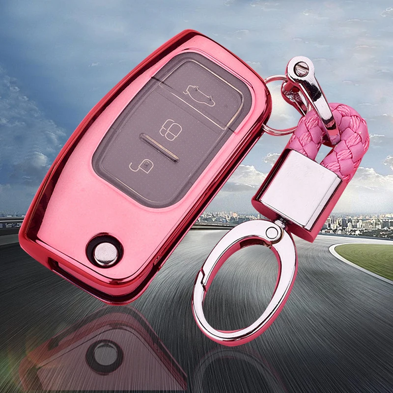 Мягкий чехол для ключа из ТПУ Ford Focus 2 раскладной с дистанционным управлением Fiesta