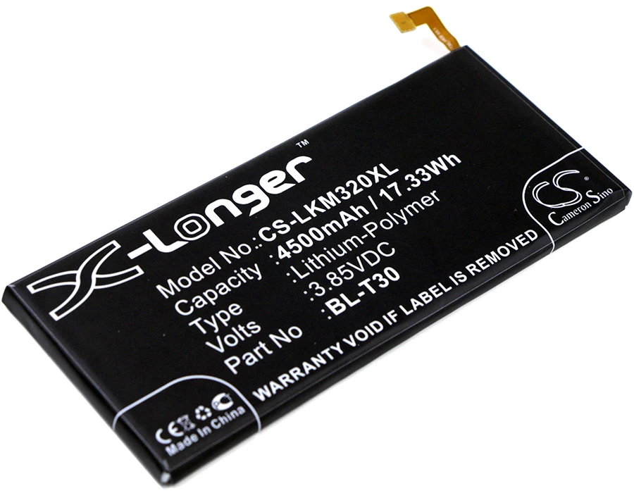 Обновленная батарея Cameron Sino для Tracfone Fiesta LTE, L64VL 4500 mAh/17.33Wh