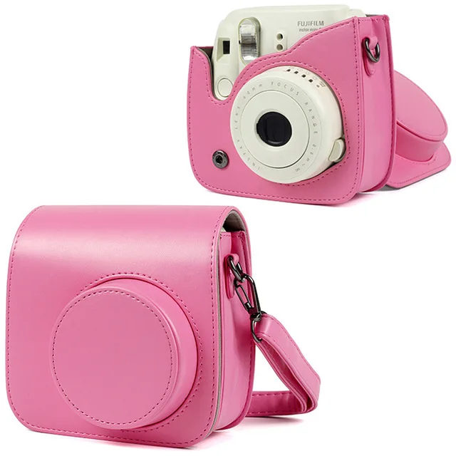 Кожаный наплечный ремень для камеры, защитный чехол для Fujifilm Instax Mini 9 mini 8 mini 8+ чехол s пленочные камеры - Цвет: Pink Color