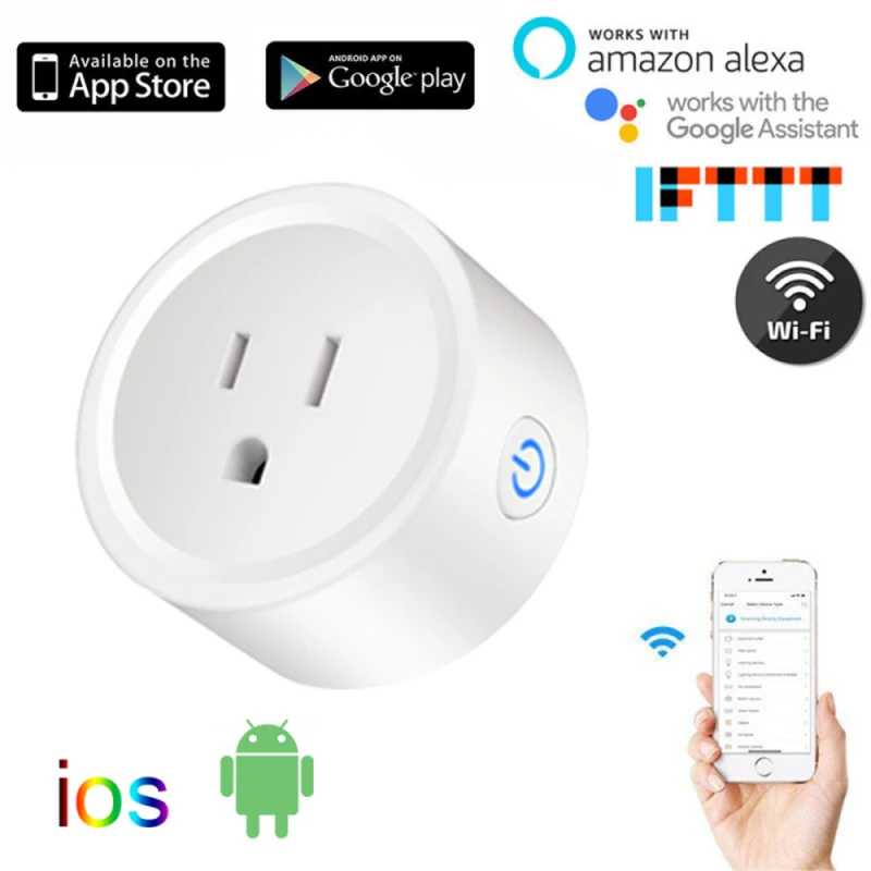

Smart Switch Smart Timer Plug Wireless WiFi Smart Remote Control Timer Switch Power Socket Outlet US Plug 10A Adaptors