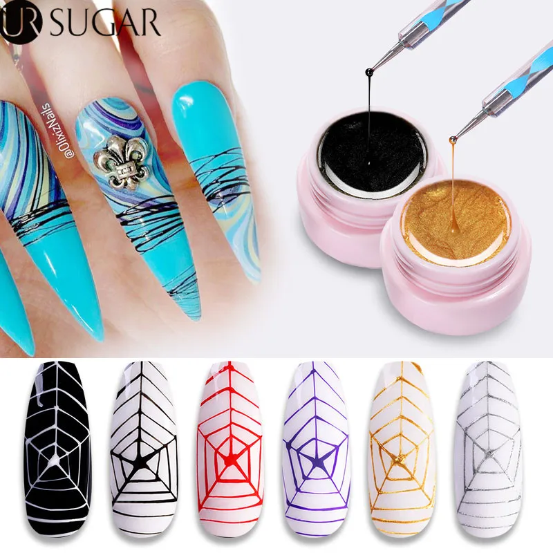 UR SUGAR Spider Wire гель-лаки для рисования ногтей потягивающий шелк креативная