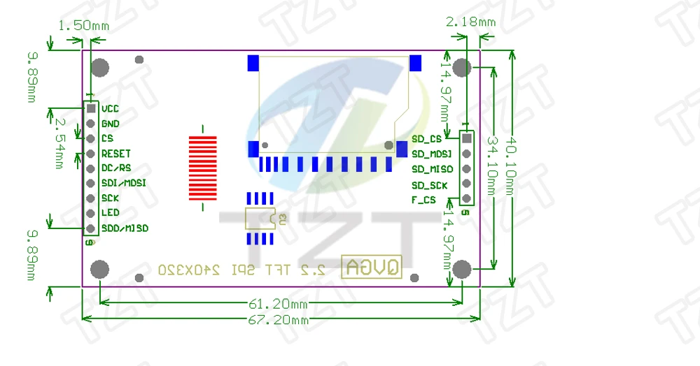 Умная электроника 2,2 дюймов 240*320 точек SPI, TFT, ЖК модуль последовательного порта дисплей ILI9341 5 V/3,3 V 2,2 ''240x320 для Arduino Diy