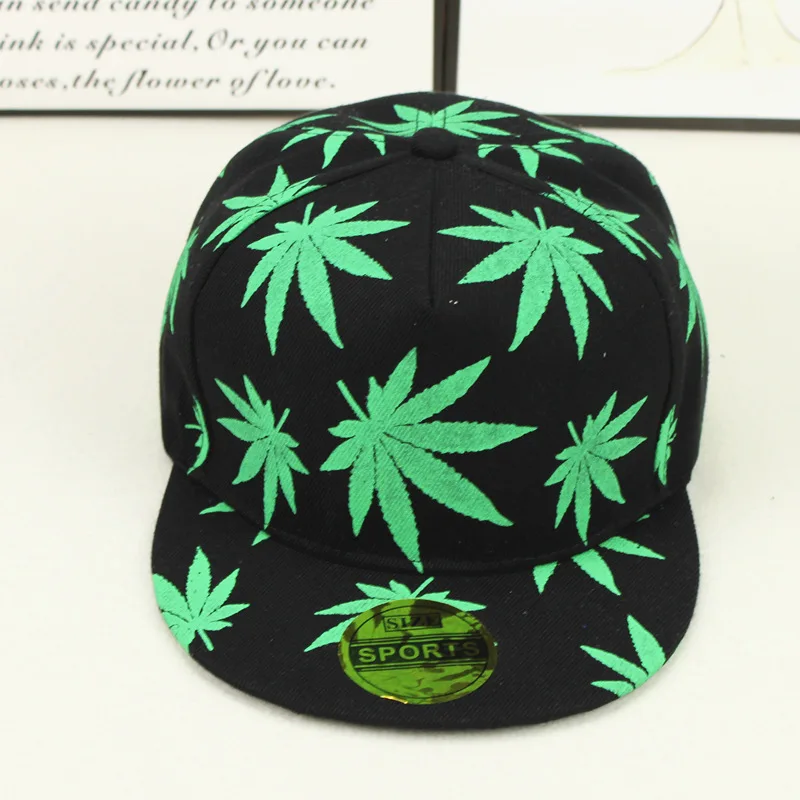 Новая мода вышивка лист белая кепка сорняки Snapback Головные уборы для мужчин и женщин хлопок хип-хоп облегающая Бейсболка подарок на день рождения
