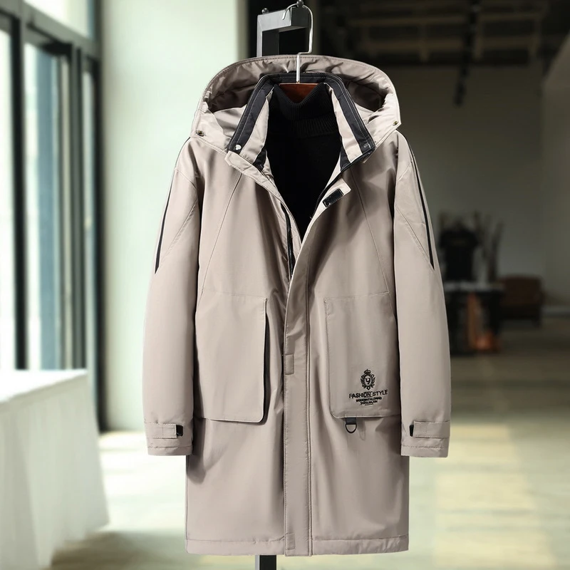 Beige 10XL 11XL размера плюс зимняя длинная парка куртка Мужская Женская Толстая теплая свободная парка с капюшоном черная зимняя теплая верхняя одежда горячая распродажа - Цвет: Beige