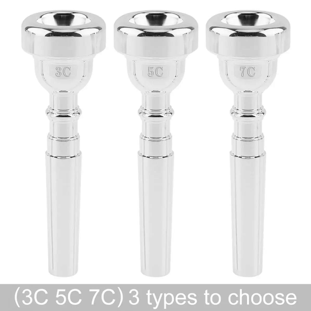 Trumpet Mouthpiece 3C 5C 7C Silver Plated Copper Alloy Professional with Rich Tone | Спорт и развлечения