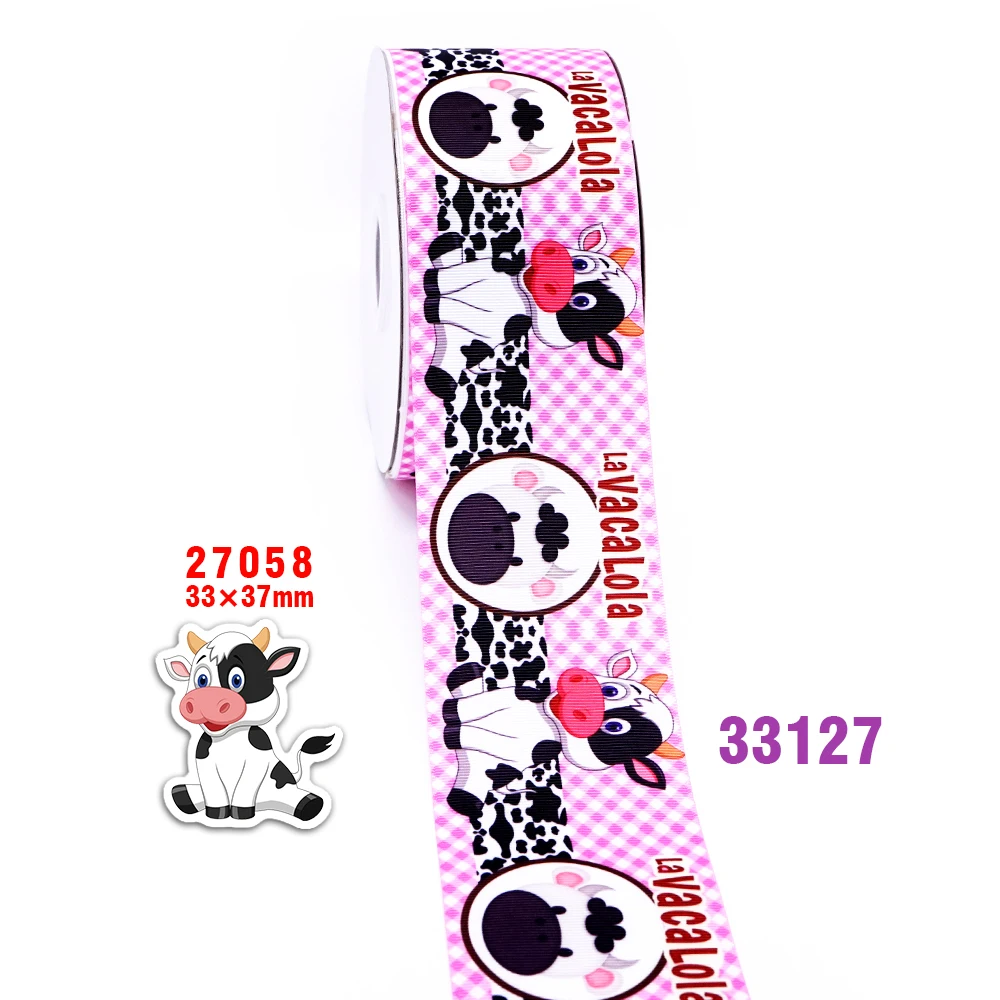 Free shipping 50 yard cartoon printed grosgrain ribbon 33132 - Цвет: 33127