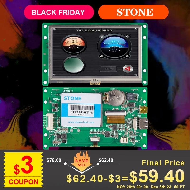 4," 480*6272 TFT lcd модуль с RS233 портом