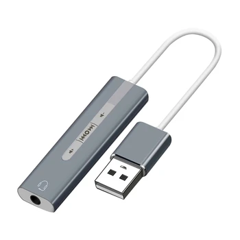 

USB Headset Two-In-One Game-Specific 3.5mm Stereo Audio Sound Card Adapter(Gray)