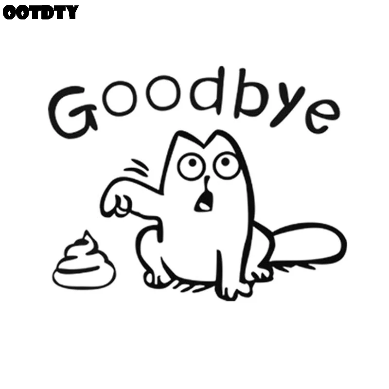 

5pcs Funny Cat Toilet Seat Goodbye Bathroom Vinyl Decals Mural Sticker Bathroom