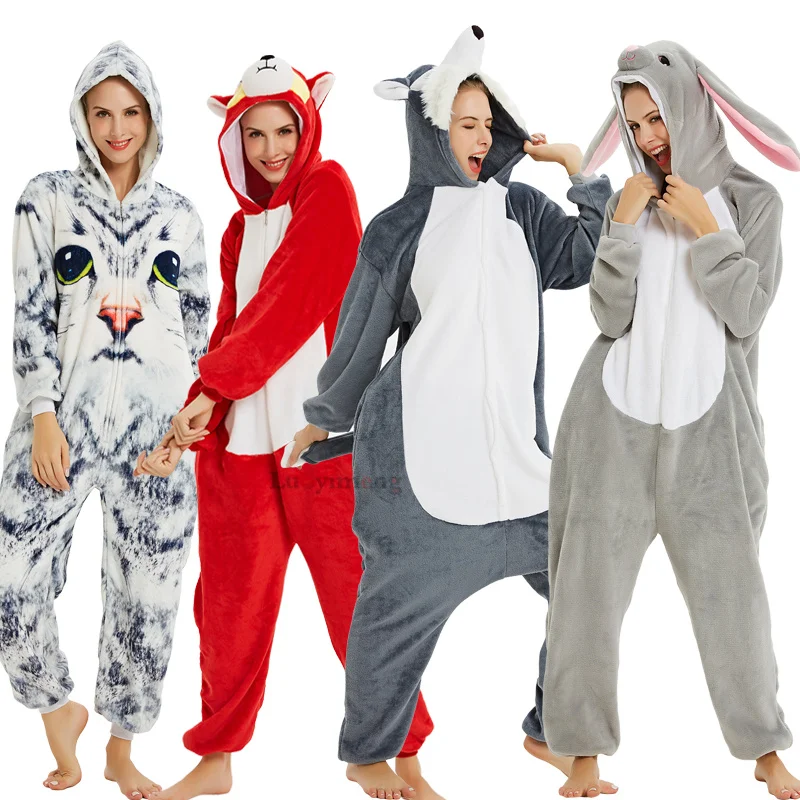 Кигуруми Единорог пижамы onesie для женщин Стич зимняя Фланелевая Пижама для взрослых Единорог пижамы в целом пара пижамы унисекс