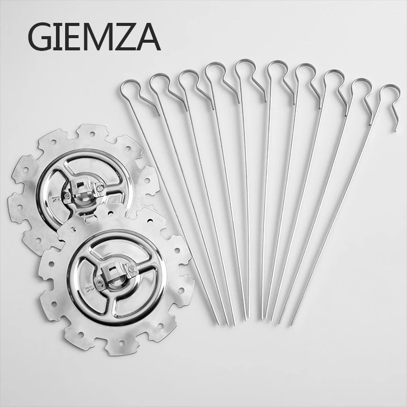 GIEMZA Rotating Grill Skewers Grilled Net Kitchen BBQ Air Fryer Grilling Cage Electric Oven Accessories Stainless Steel Prod