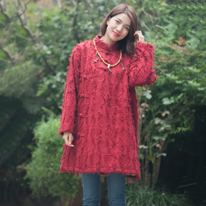 

Zhi pai Cotton-padded Clothes Women's 2018 Winter New Style Korean-style Mid-length Thick Loose-Fit Adult Cotton Coat Ethnic-Sty