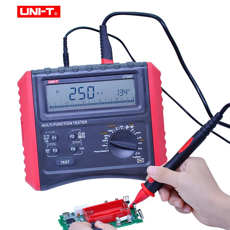 UNI-T UT595 цифровой УЗО тестер многофункциональные тестеры контура заземления линии петли сопротивление тестер Сопротивление изоляции метр
