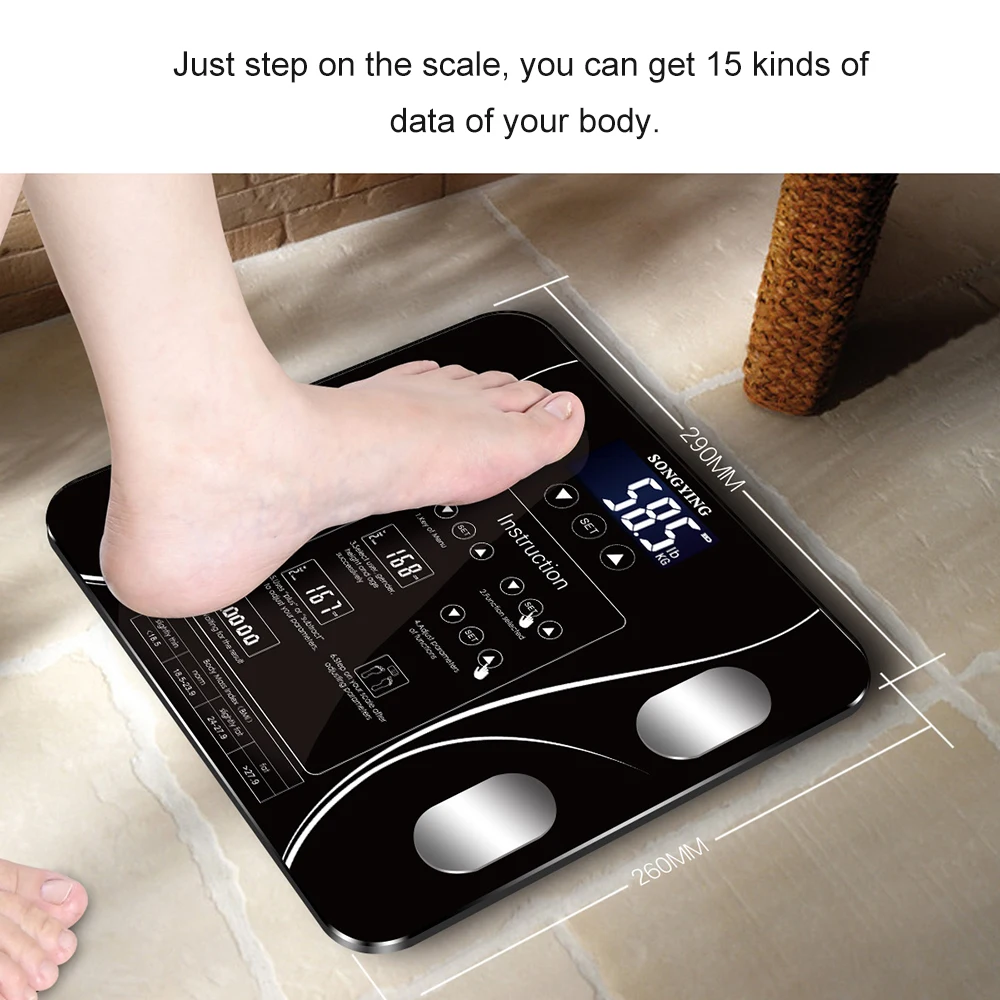 5-180 кг весы для тела Электронные весы для жировых отложений напольные BMI цифровые весы для воды масса здоровья точные умные весы