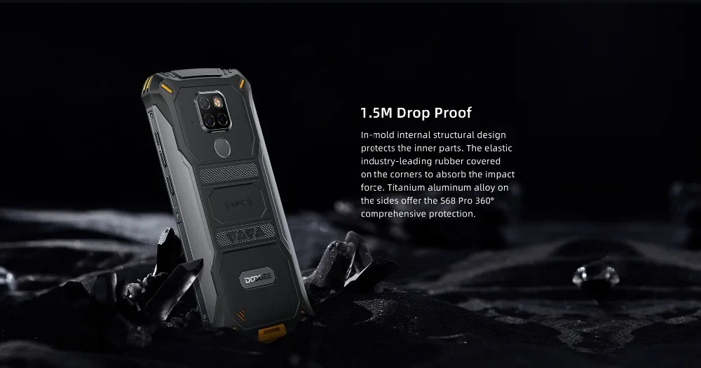 DOOGEE S68 Pro IP68 водонепроницаемый прочный телефон 6 ГБ+ 128 Гб FHD+ смартфон 21MP AI Triple 6300 мАч камера мобильный телефон NFC