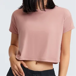 Nepoagym COURAGE Lightweight Brushed Women's Summer Tops Short Sleeve Crop Casual Woman Top Shirts Loose Fit Workout T-shirts