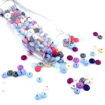 

50Pcs Pearl Silicone Beads Perle Silicone Handmaking DIY Bead BPA Food Grade Silicone Abacus Beads Teething Necklace Nursing Toy