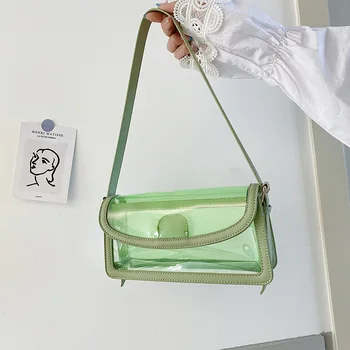 

Fairy Transparent Bag Women's For Bag 2020 New Fashion Shoulder Messenger Bag Joker Square Bag