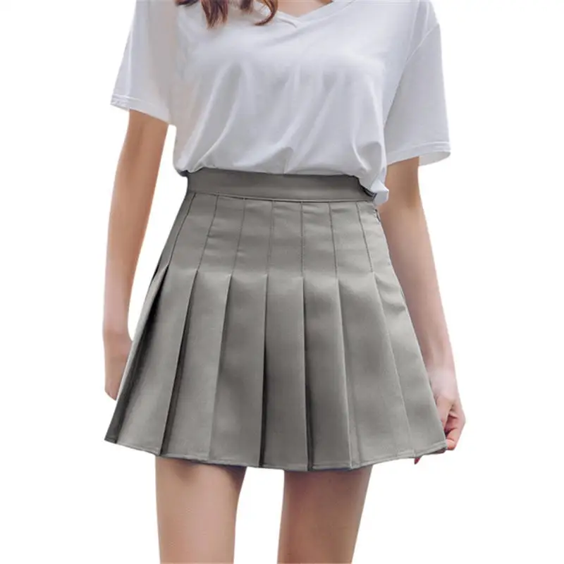 Розовые плиссированные юбки Для женщин s Saia Повседневное короткие Высокая Талия; юбка для девочек; летняя стильная юбка студенческие женские мини-юбка сексуальная женская одежда Q2260