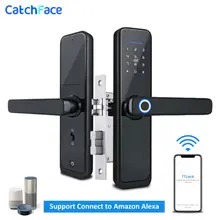 Умный дверной замок с защитой от отпечатков пальцев, электронный дверной замок, умный WiFi, Bluetooth, цифровое приложение, клавиатура, код, карта, замок без ключа