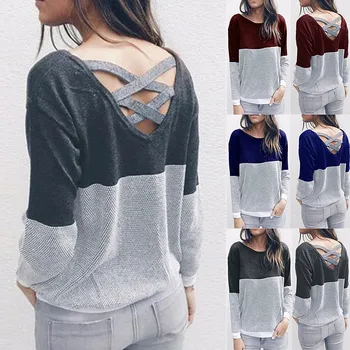 

Female Reversible Hollow Out Knitted Sweater Pullover Backless Long Sleeve Two Side Wear Autumn Winter Plus Size Jumper
