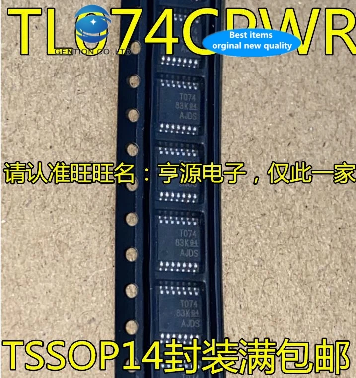 

Новинка 100%, оригинальный рабочий усилитель TL074CPWR TSSOP - 14 с шелковым экраном, T074, IC, 30 шт.