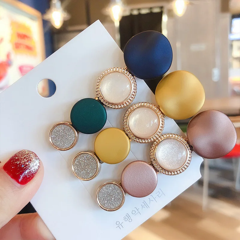 

2019 New Korea Style Color Macaron Hair Clips Ins Simple Elegant Round Duckbill Hair Pins for Women Trendy Hair Accessories