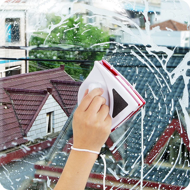 Магнитная щетка для мытья окон мастера магнитные Window Cleaner Двусторонняя Стекло