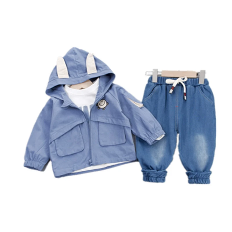 

Spring Autumn Baby Boy Girls Clothes Children Pocket Hooded Jacket T Shirt Pants 3Pcs/set Toddler Casual Clothing Kids Tracksuit