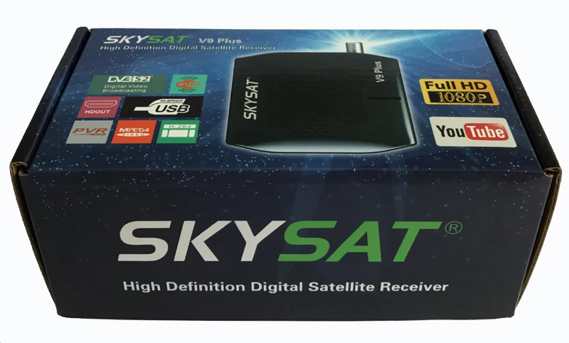 SKYSAT V9 Plus HD супер мини DVBS2 спутниковый ресивер поддержка CS CCCams сервер hd Newcamd WiFi 3g Youtube PVR PowerVu Biss V9