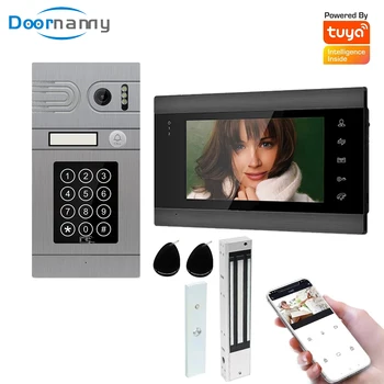 

Doornanny Video Intercom With Lock For Home Apartment WiFi Wireless VideoDoorbell DoorPhone Password Swiping System AHD960P Tuya