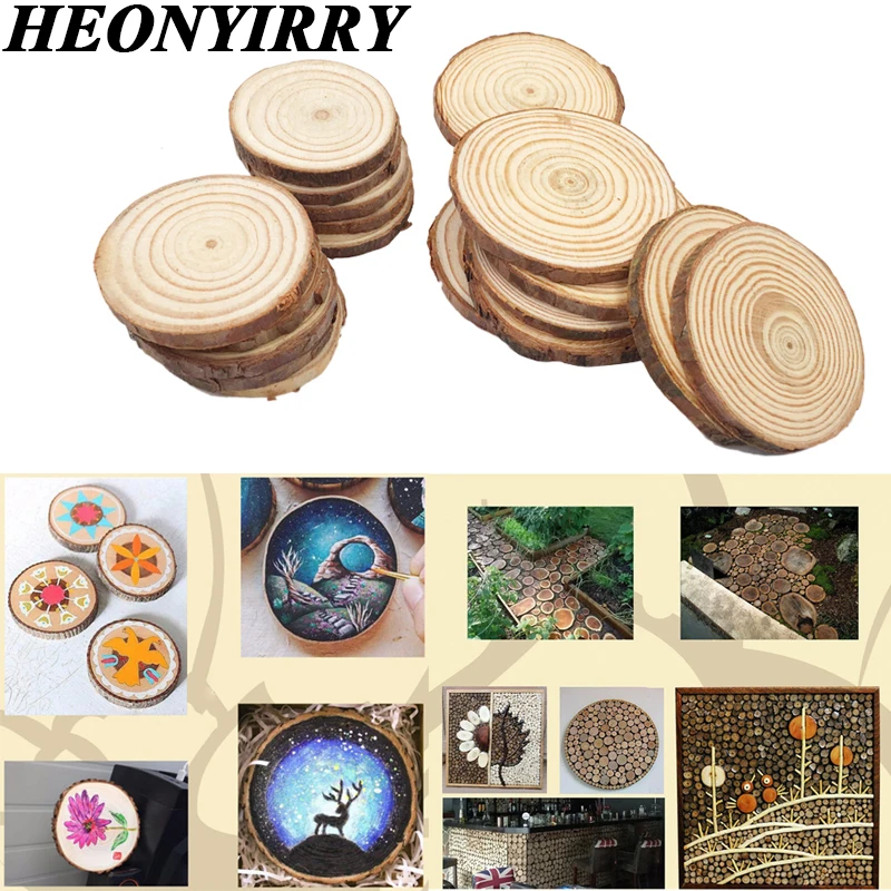

10pcs Wood Slices DIY Wooden Craft Decorations Birthday Party Kids Table Number Cards Wedding Decoration Unfinished Wood Gift
