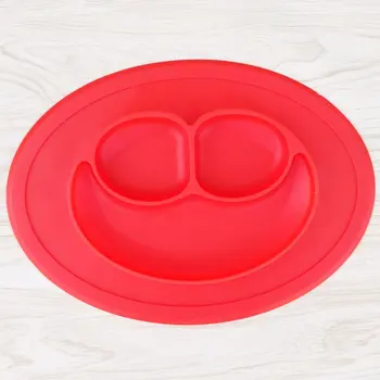 

Silicone Toddler Plate Placemat Face Non Slip Infant Food Supplement Plate Children's Silicone Plate Feeding Dining Tray