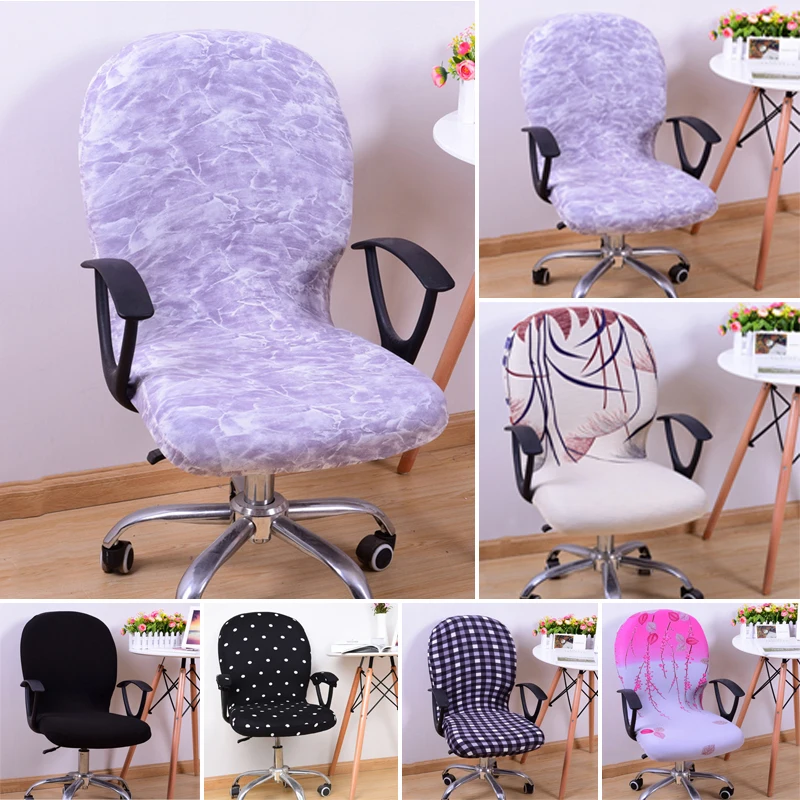 Housse de chaise Офисный Компьютерный чехол для кресла спандекс стрейч Поворотный вращающийся сиденье антимакассарская накидка на стул из спандекса coprisedie