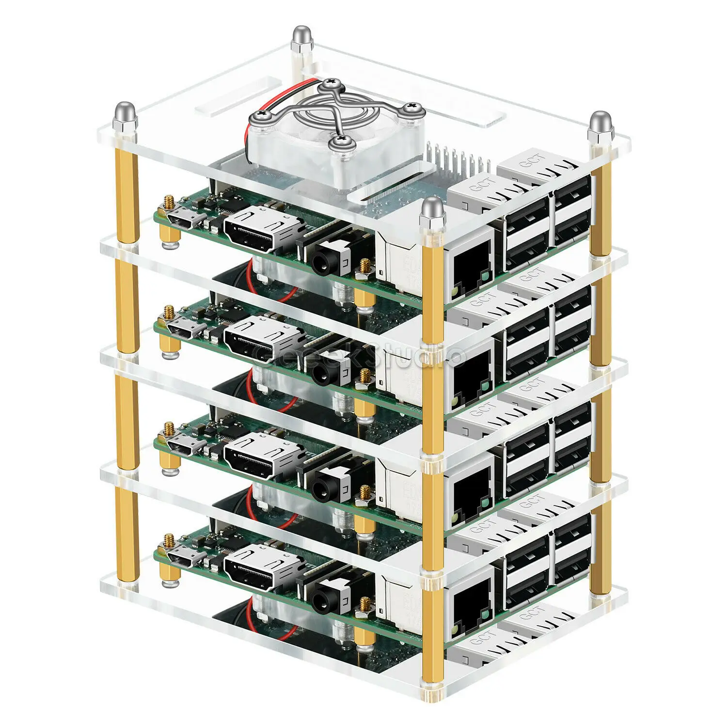 Для Raspberry Pi акриловый корпус с охлаждением вентиляторные радиаторы для Raspberry Pi 4B/3/2B/B +