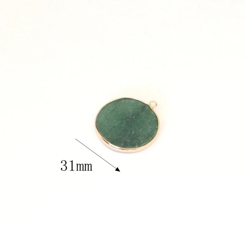 31mm Подвески из природного камня, плоские круглые подвески для монет 31 мм 16 мм, 1 шт., аксессуары для ювелирных изделий DIY - Окраска металла: 31mm