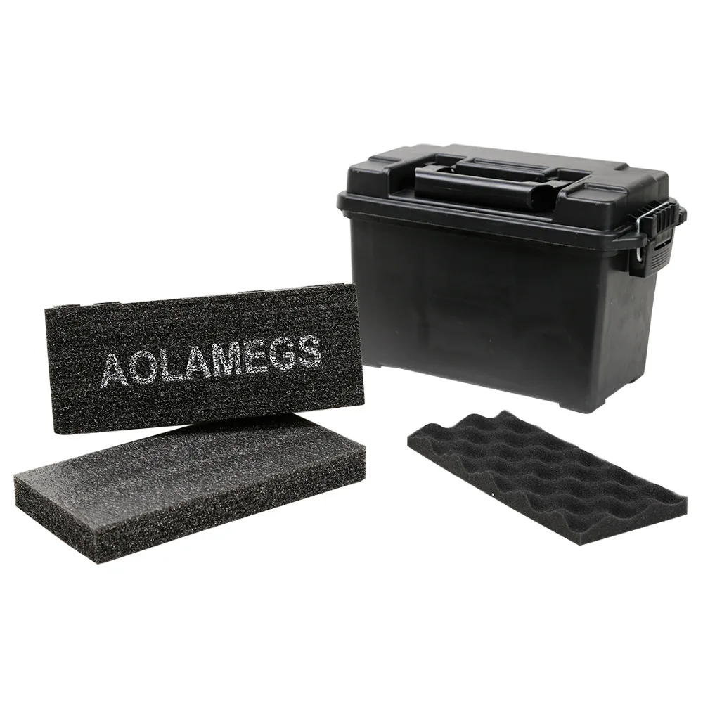 Plastic .50 Cal Ammo Box and 24 Pistol Magazine Holder Foam Insert for Steel 50 Caliber Tactical Bullet Box or Gun Clip Storage