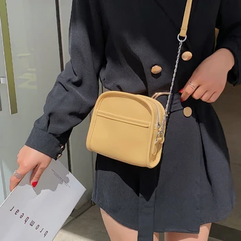 

PU Leather Crossbody Bags For Women 2020 Small Totes With Metal Handle Lady Shoulder Messenger Bag Handbags