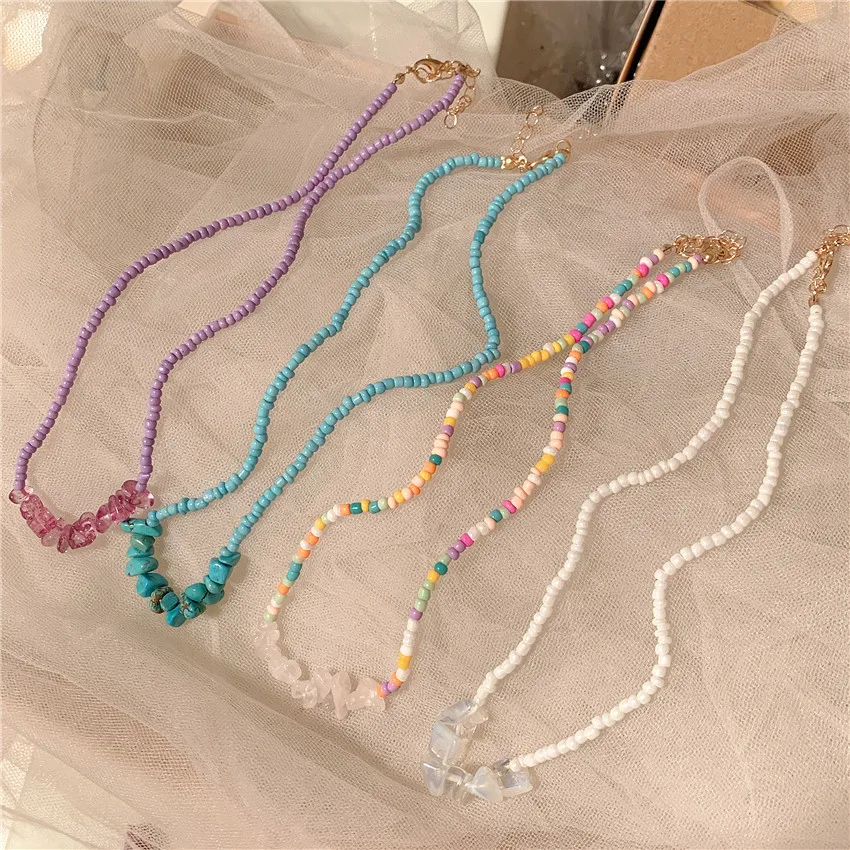 2021 Korean Irregular Beads Choker Necklace Simple Handmade Colorful Chocker | Украшения и аксессуары