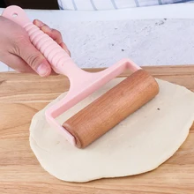 Ролик для теста ручной толчок для пиццы нетоксичный инструмент для выпечки портативное печенье антипригарное кондитерское Скалка деревянная кухонная легко Моющаяся