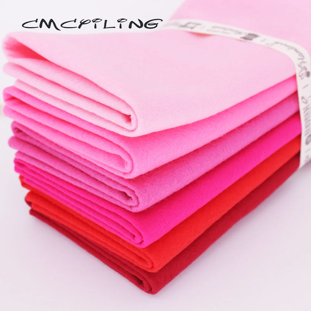 High Density Red Fabric Felt For Needlework DIY Sewing Dolls&Crafts Clothing Material Polyester Cloth Soft Non-Woven