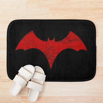 

Distressed Batwoman - Red Bat Symbol - Kate Bath Mat Bathroom Bath Mat Set Mirrofiber Cartoon Bath Rug Set