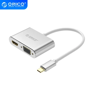 

ORICO Type-C to HDMI+VGA Interfaces Video Cable Portable Expansion Large Screen Displayer Cable For Laptop Phone Tablet